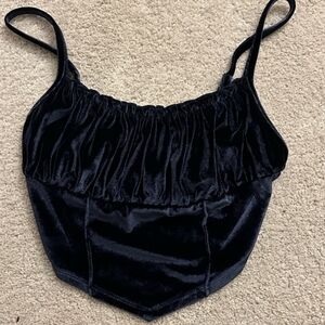 Black Velvet Crop Top